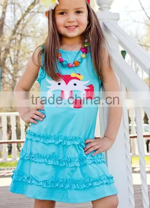 kids ruffle dress cotton girls kids ruffle dress fashion summer casual children baby kids ruffle dress