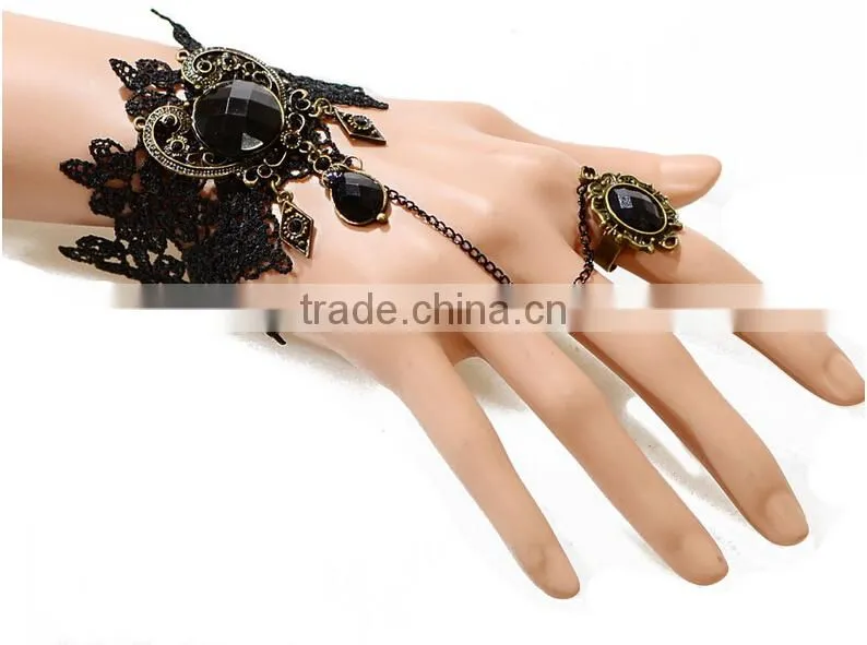 American heart diamond lace bracelet&ring sets antique palace crystal ring set with bracelet