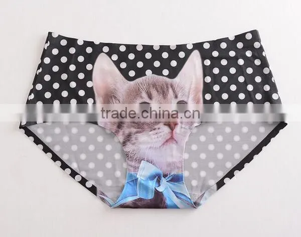 2017 Manufacturer Customized Your Own Brand Design Funny Cute 3D Print 95%Modal 5%Spandex Private Label Women Underwear
