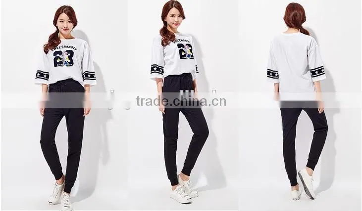 Female hemp grey leisure knitting feet pants