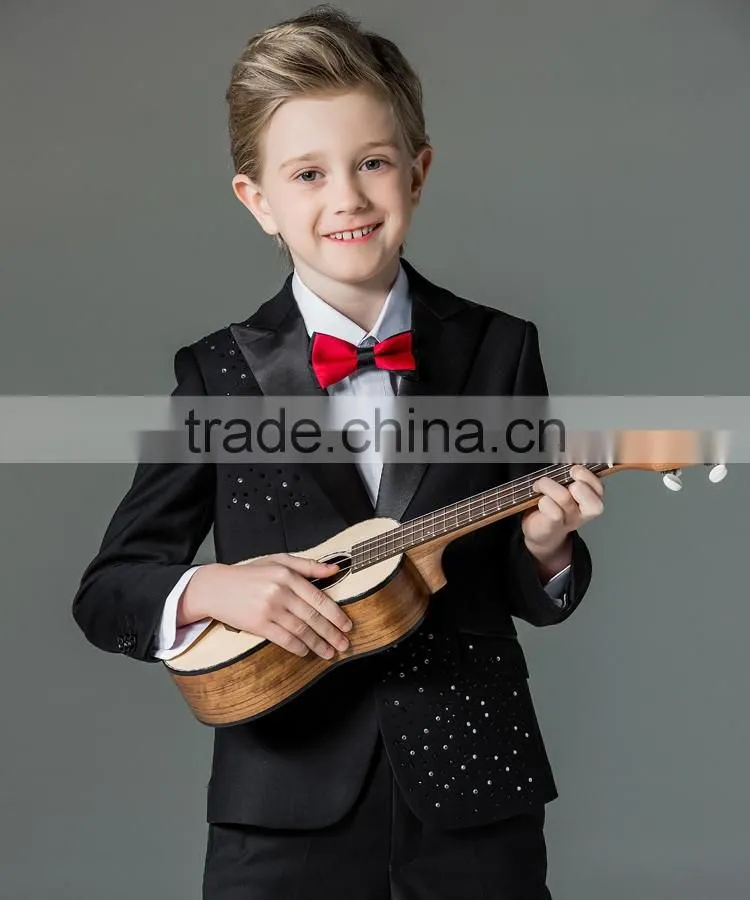 ELPA slim black fancy 3 piece designer kids boys suits