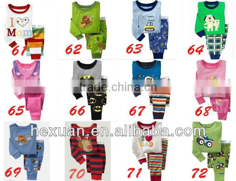Shanghai Supplier New Designs clothes kids clothing children kids pyjamas wholesale