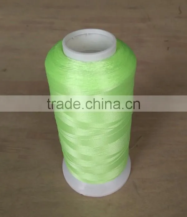150D/2 high quality glow in the dark luminous sewing yarn embroidery thread for embroidering label