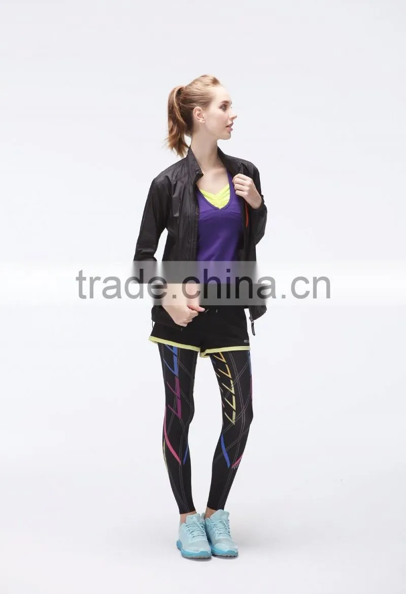 Jogger pants high stretch women compression tights