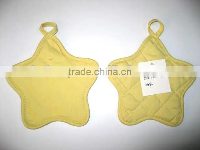 Orange Star Shape Pot Mitt Solid Color Cotton Potholder