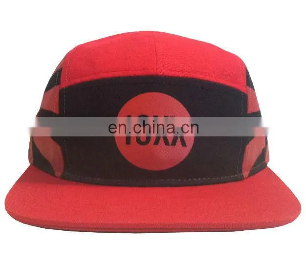 Hot selling flat brim visor fitted 5 panel cap