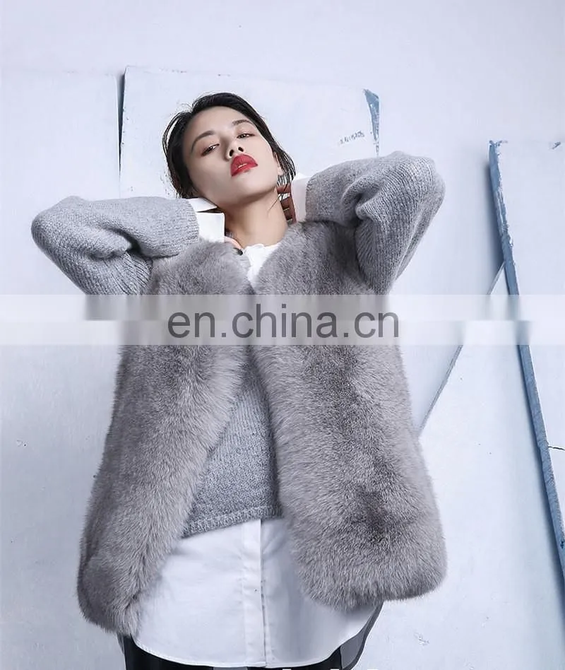 Natural Fox Fur Vest Hot Selling Warm Winter Vest Women Real Fox Fur Coat