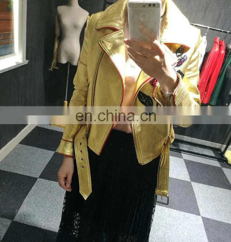 Womens Leather Coat Short Design Outerwear Jacket Motorcycle Formal Jacket