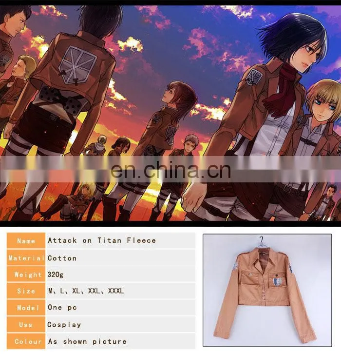 New arrival Anime 100% Cotton Attack on Titan jacket Cosplay hoddie Clothing(size:M/L/XL/XXL/XXXL) Scouting Legion
