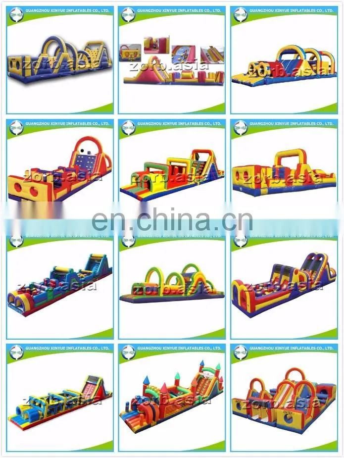 0.55mm PVC tarpauin Rainbow outdoor inflatable obstacle course equipment for adults