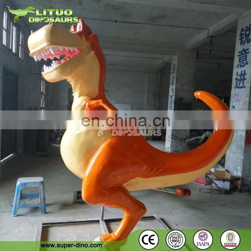 Christmas Decoration Fiberglass Figures Cartoon Dinosaur Statue For Sale