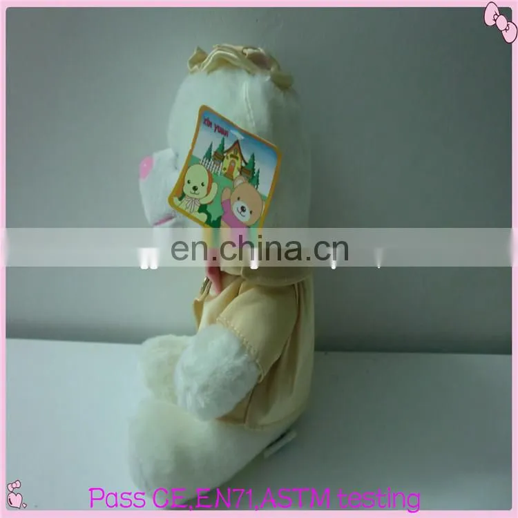 Lovely design cute stuffed plush teddy bears with canvas uniform
