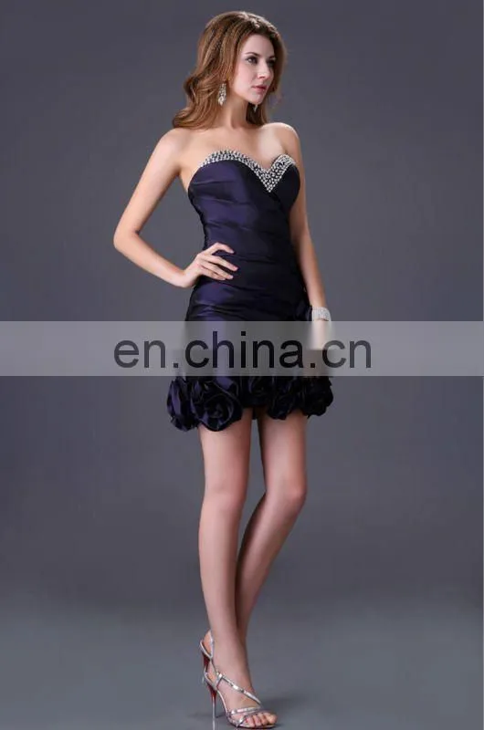 Grace Karin Sexy Ladies Strapless Black And Red Short Mini Cocktail Dresses CL3106-1