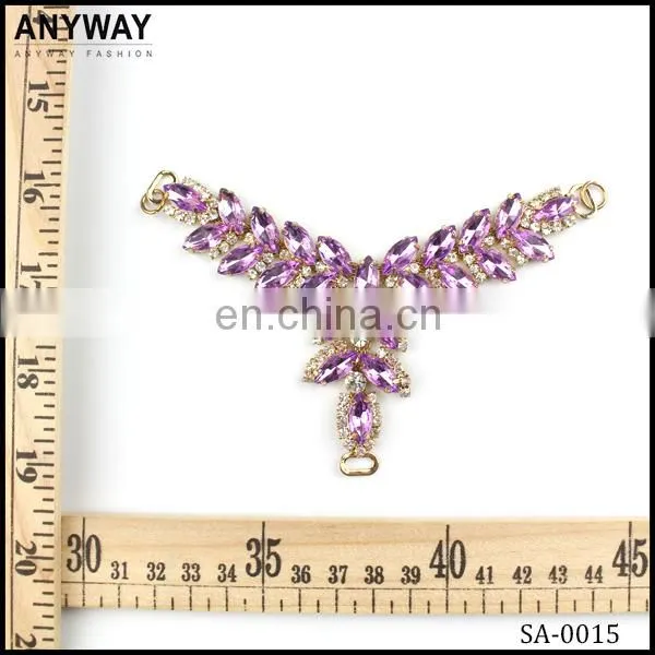 Wholesale shoe chains jeweled and pink rhinestones shoe accessory