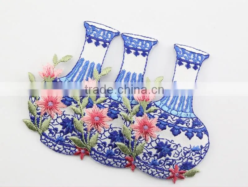Blue And White Porcelain Embroidery Patch
