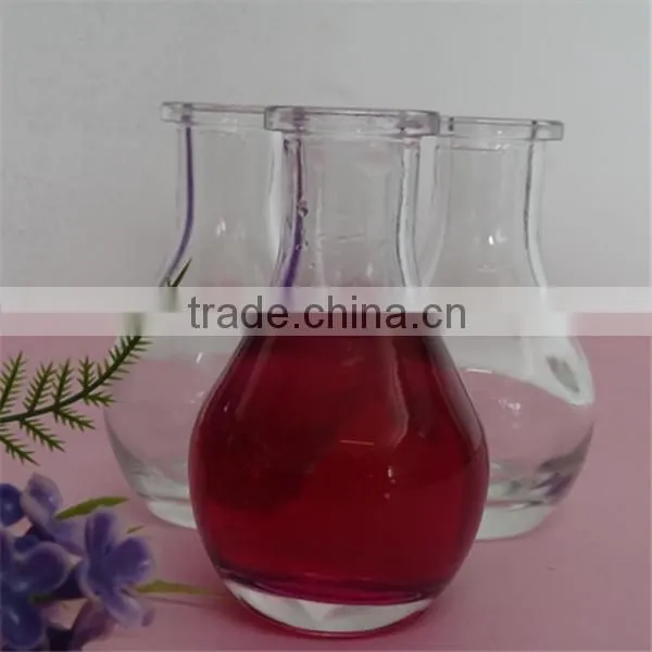 bowling shaped mini clear glass vase