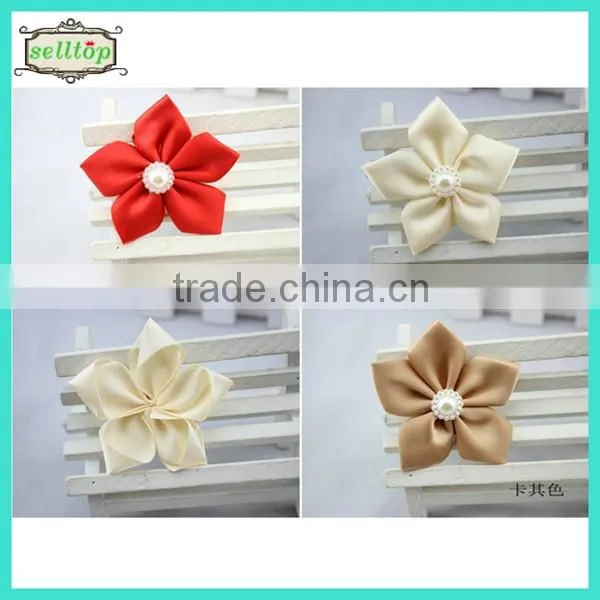 Cheaper hot sale 6cm handmade ribbon flower