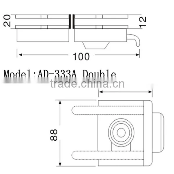 High quality tempered frameless SS or polish finish double glass door lock for double door in glass
