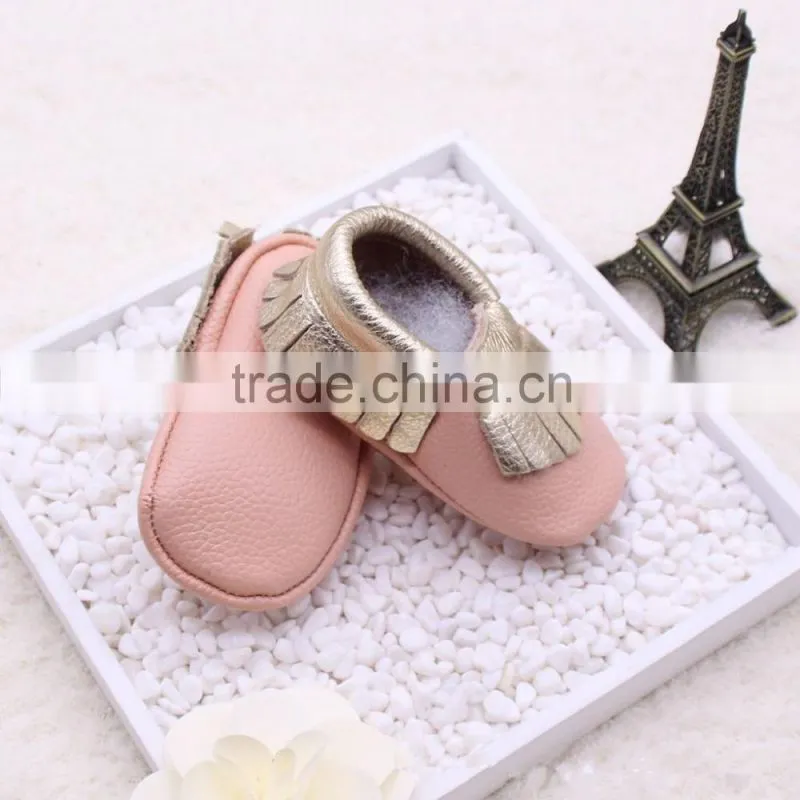 2015 New style wholesale cheap leather moccasin baby shoes