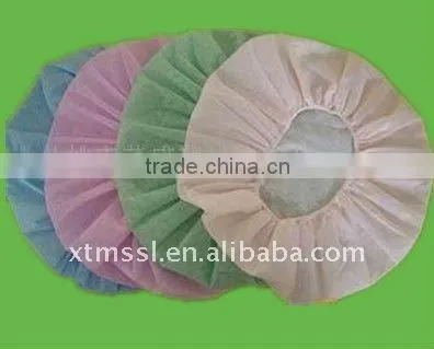 21" PP non woven 10gsm Bouffant Caps round caps white blue green orange pink colorful latex free elastic
