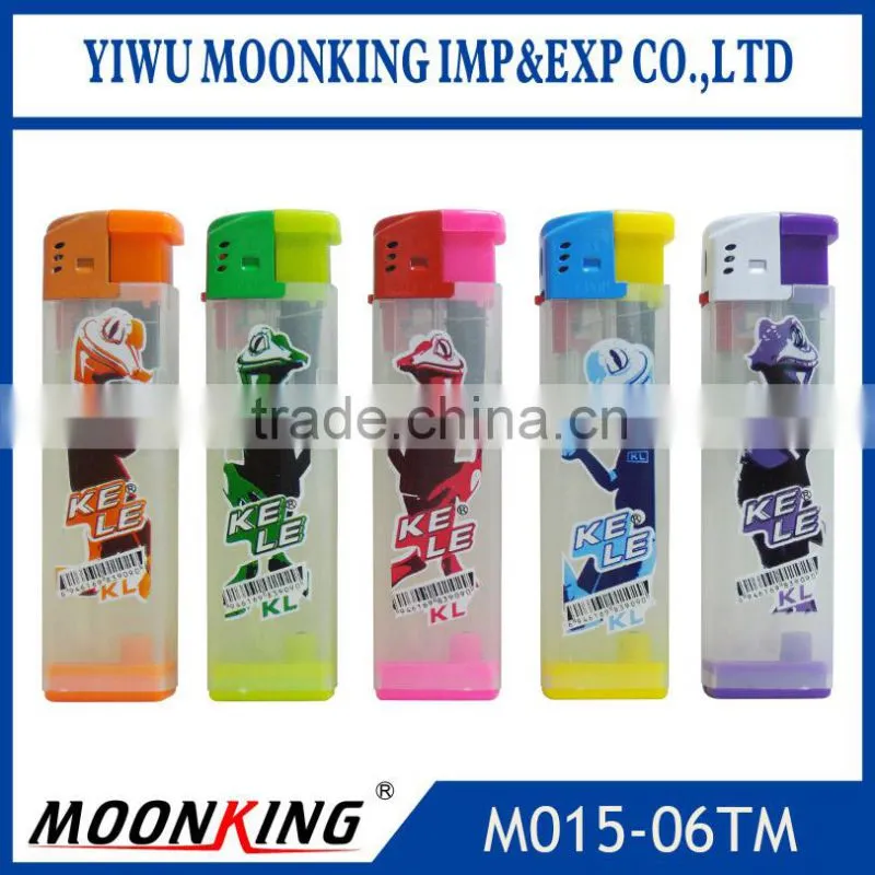 Electric style copper refill valve windproof translucent custom brand logo print lighter