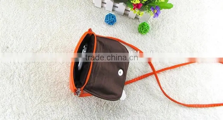 Wholesale pu lovely cartoon girl mini shoulder bags mobile phone waterproof cell bag