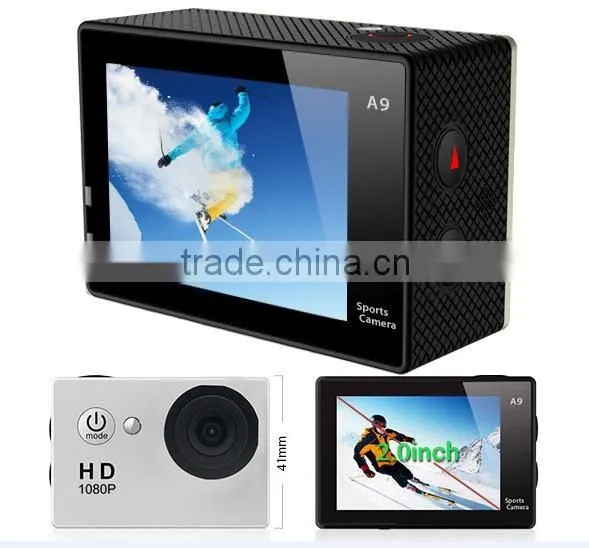 Quality Action Sport CAM 2.0 Inch A9 Action Camera 1080P Full HD 30M Waterproof Sport DV Camera
