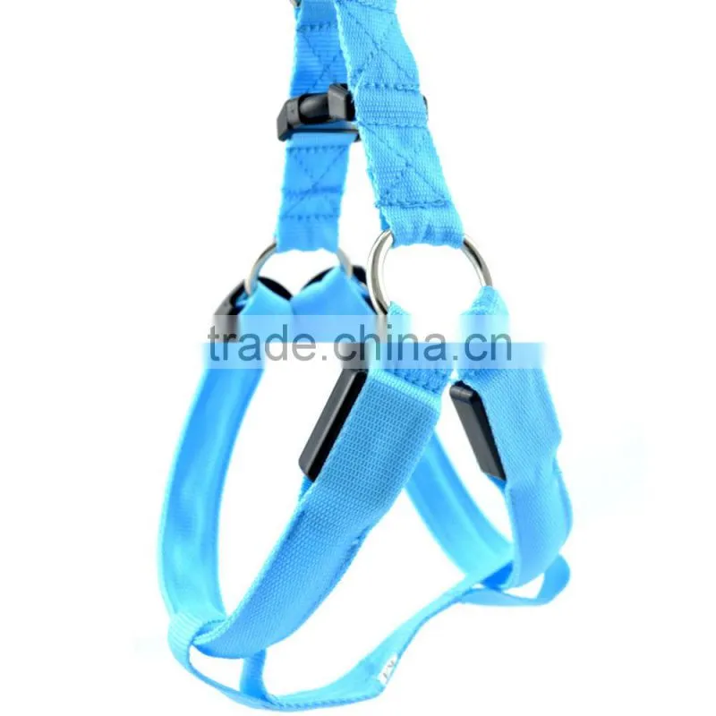 Flashing LED dog harness, Pet Dog Waterproof LED Lights Flash Night Safety Nylon Collar Adjustable New