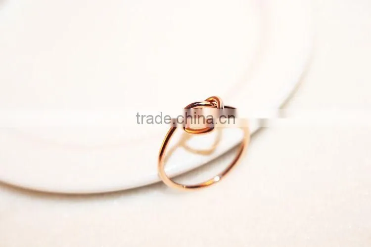 2015 Twist Heart Shape thin wedding Rings For Women Simple Anillos de las Mujeres