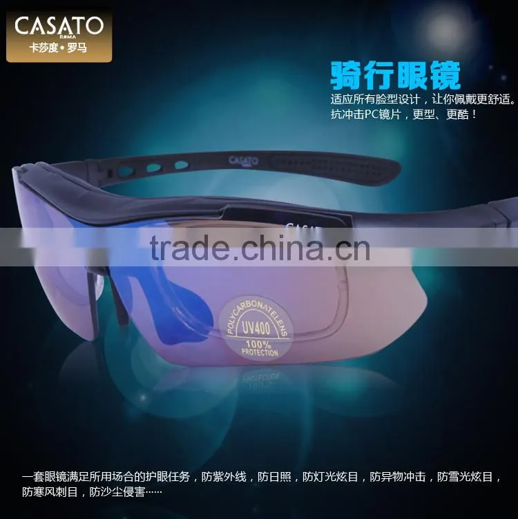 CASATO New Men Bike Polarized Sports Cycling Sunglasses With 5 Lenses