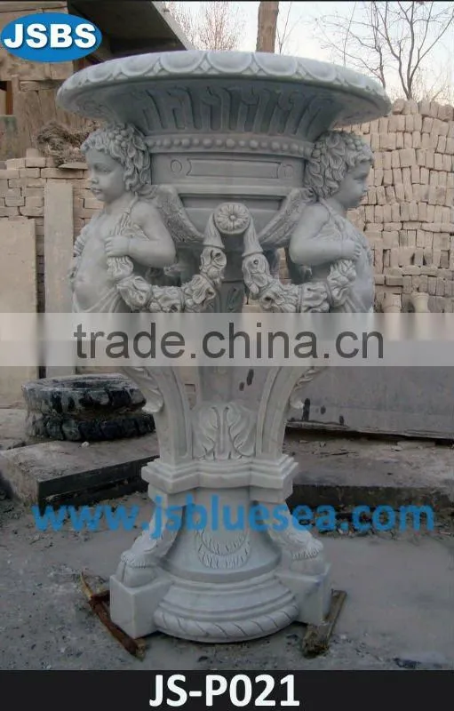 Hand carved natural stone flowerpot