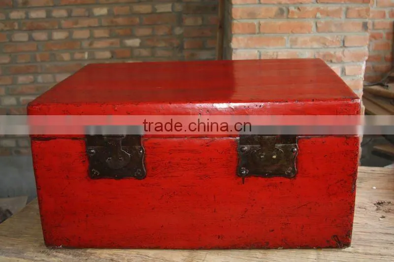 chinese antique red storage box