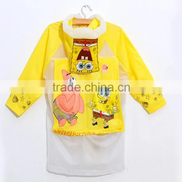 Manufacturers selling cartoon children raincoat with a thick poncho bag