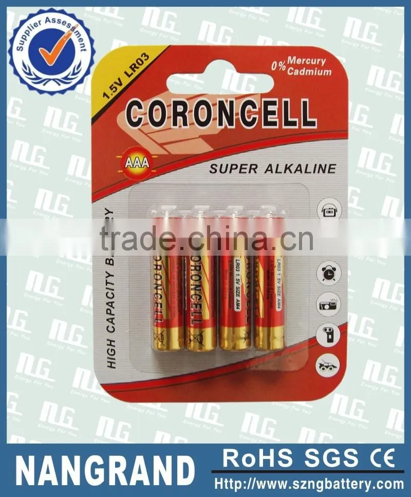 Hot selling 7# alkaline battery aaa size