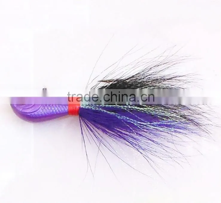 High quality CFF002 bucktail jig head lead head fishing skirt with hook FOR FISHING IN STOCK