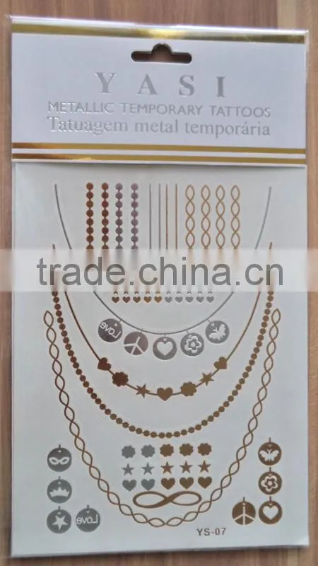 new OEM custom arabic tattoo flash /metallic temporary tattoo