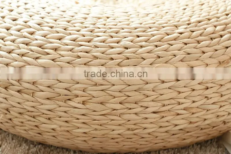 handmade natural fiber cornhusk straw window seat cushion