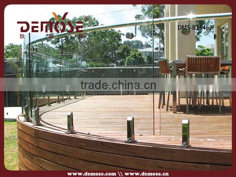 luxury stair frameless glass balustrade with aluminum channel