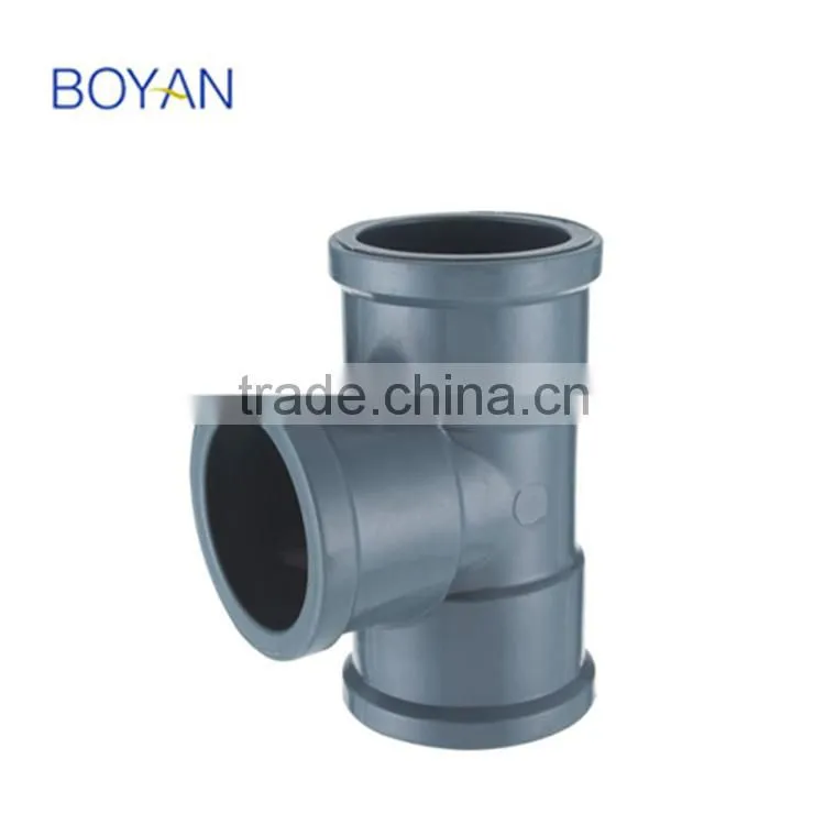BOYAN taizhou pvc pipe fitting plastic pipe fitting pvc equal tee