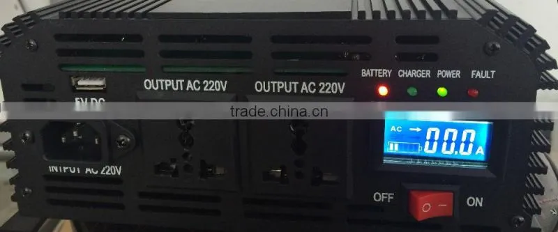 DC to AC power inverter with battery charger