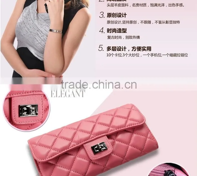 Goat leather wallet Custom new arrival ladies purse, money bag woman wallet, lady wallet