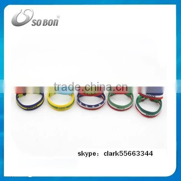 best selling wholesale bracelet country flag wristband for promotion