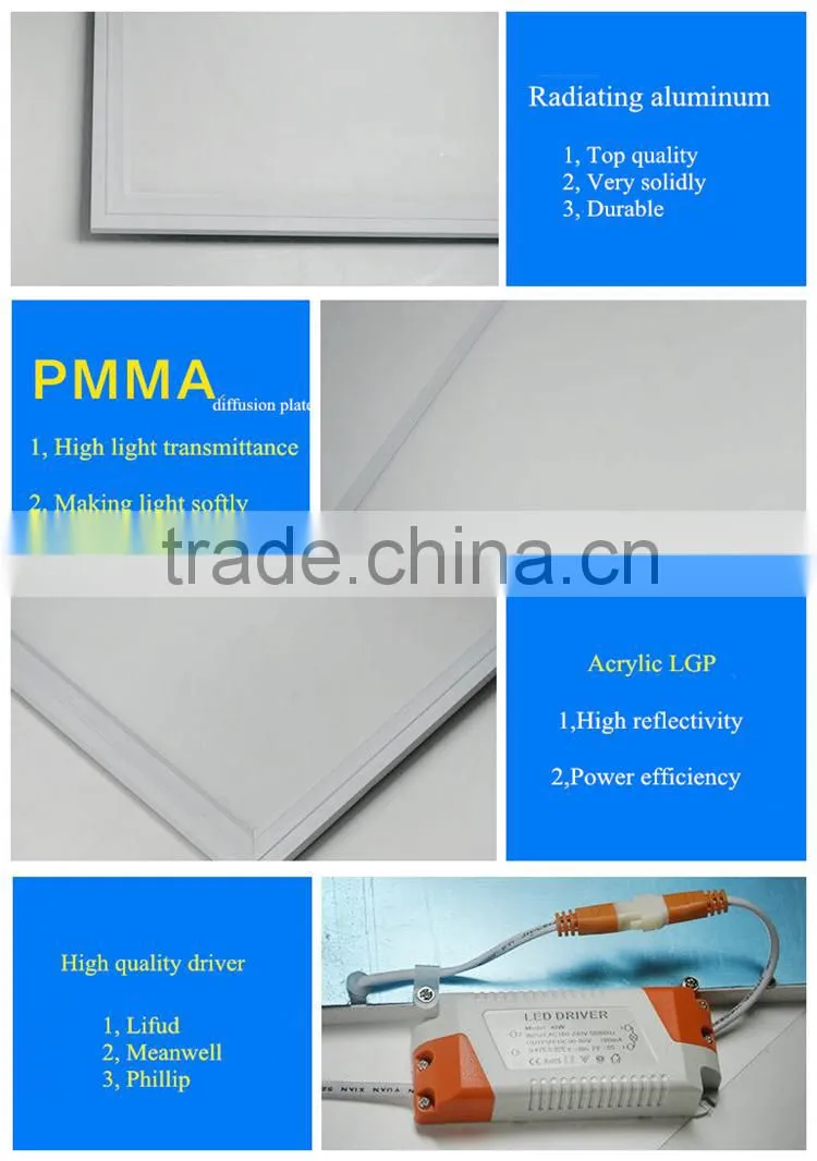 5 Years warranty ul listed 100lm/w 1'x2' led panel lights