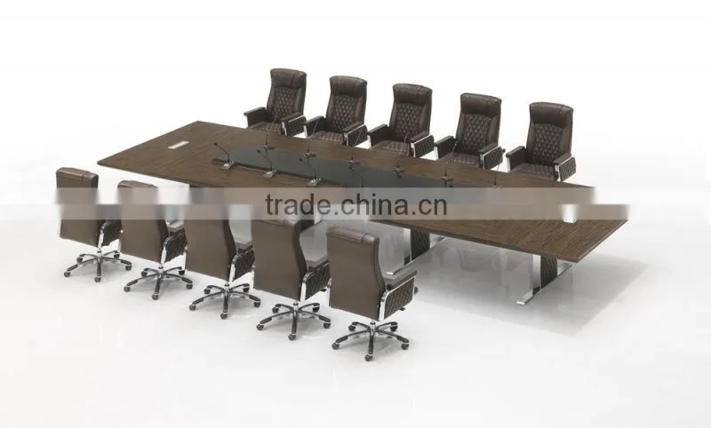 DT-08-1 MDF meeting table for 12 persons stainless steel frame for 6M conference tables for sale