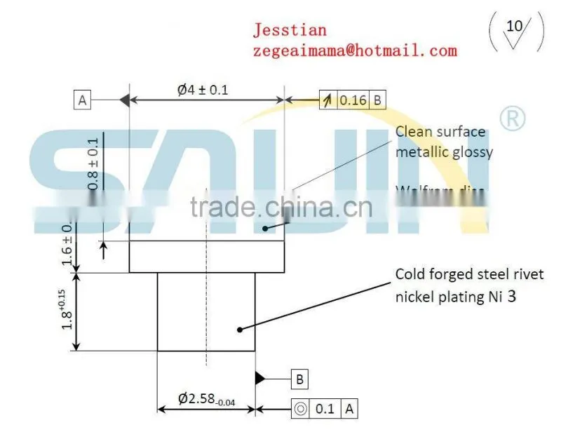 maturfacture Used in Car Horn Copper Contact Tungsten Points with high quality