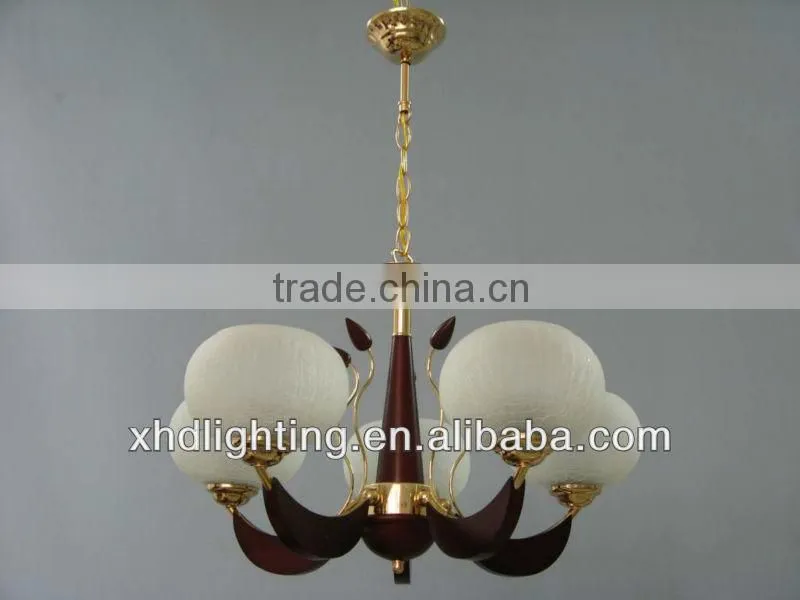 glass ball pendant lamp/ wooden chandelier lighting fixture