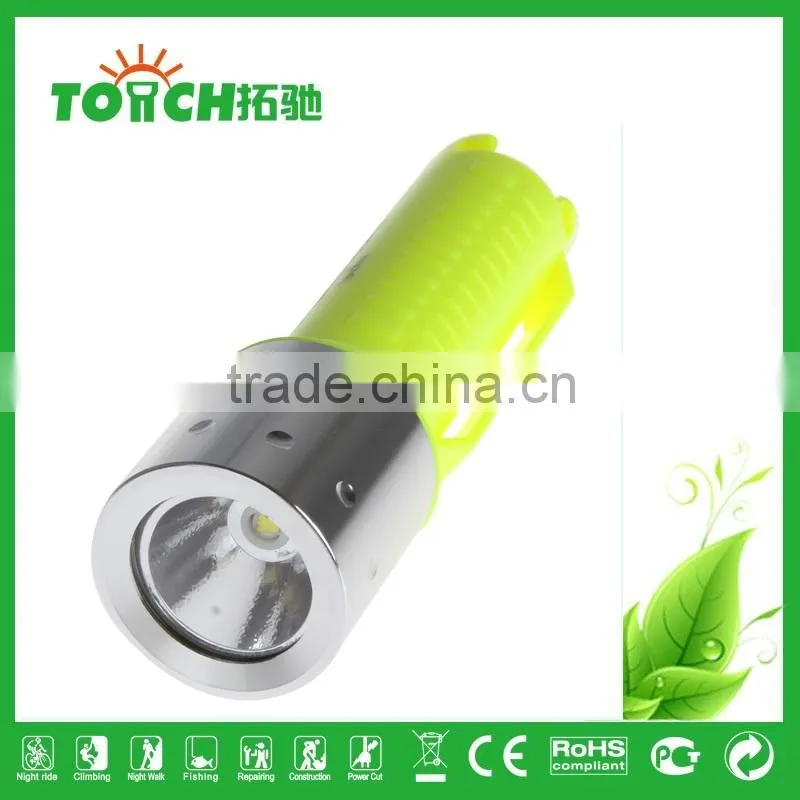 Super Bright Diving underwater LED Flashlight super waterproof mini led diving flashlight for 1*18650 battary diving torch light