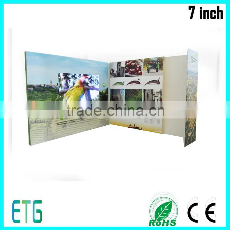 Digital Video Player Greeting Cards with LCD Screen for Gifts & Promotion, Customer Download Their Own Video