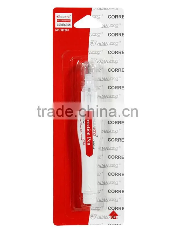 High quality Metal tip Correction fluid 7ml Correction pen in blister card( HY-642)