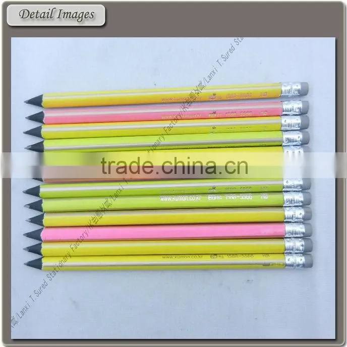 7'' School Black Wood Pencil With Eraser